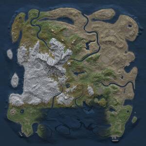 Thumbnail Rust Map: Procedural Map, Size: 5000, Seed: 1280031704, 16 Monuments