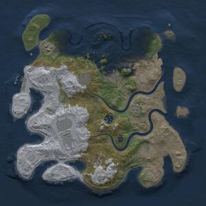 Thumbnail Rust Map: Procedural Map, Size: 3500, Seed: 573159345, 13 Monuments