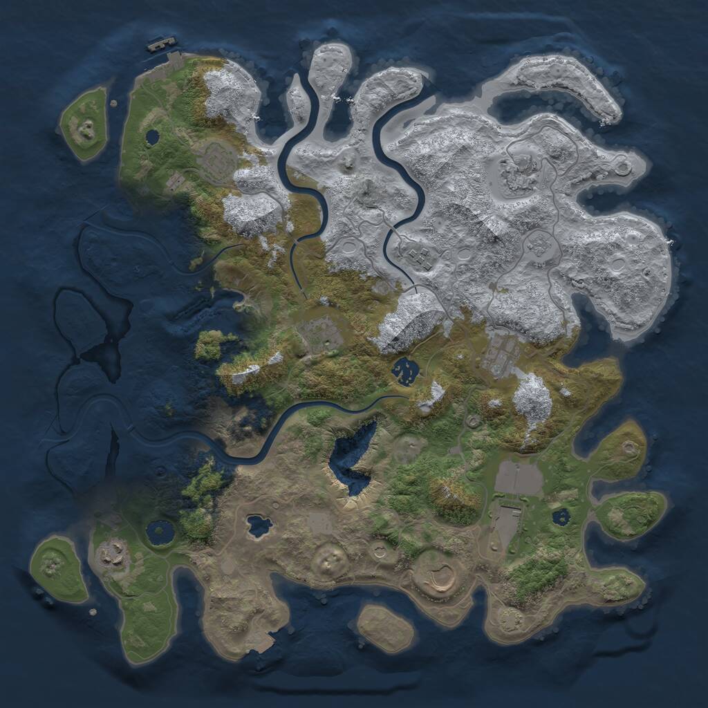 Rust Map: Procedural Map, Size: 4000, Seed: 67135629, 14 Monuments