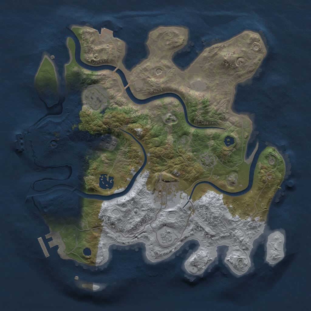 Rust Map: Procedural Map, Size: 3000, Seed: 513373246, 10 Monuments