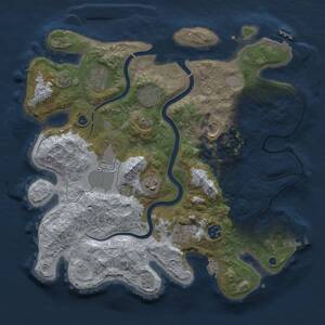 Thumbnail Rust Map: Procedural Map, Size: 3500, Seed: 1739863644, 14 Monuments
