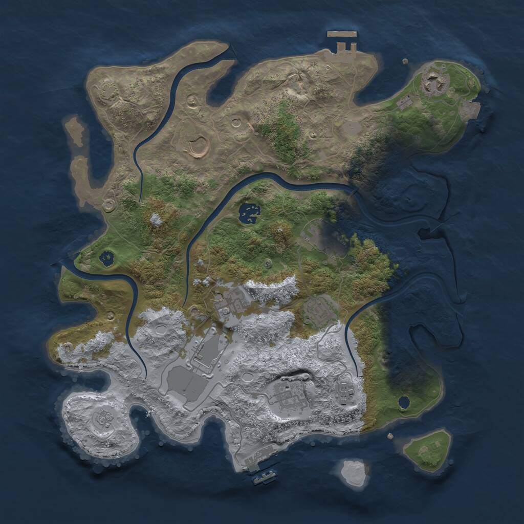 Rust Map: Procedural Map, Size: 3600, Seed: 1317421772, 15 Monuments
