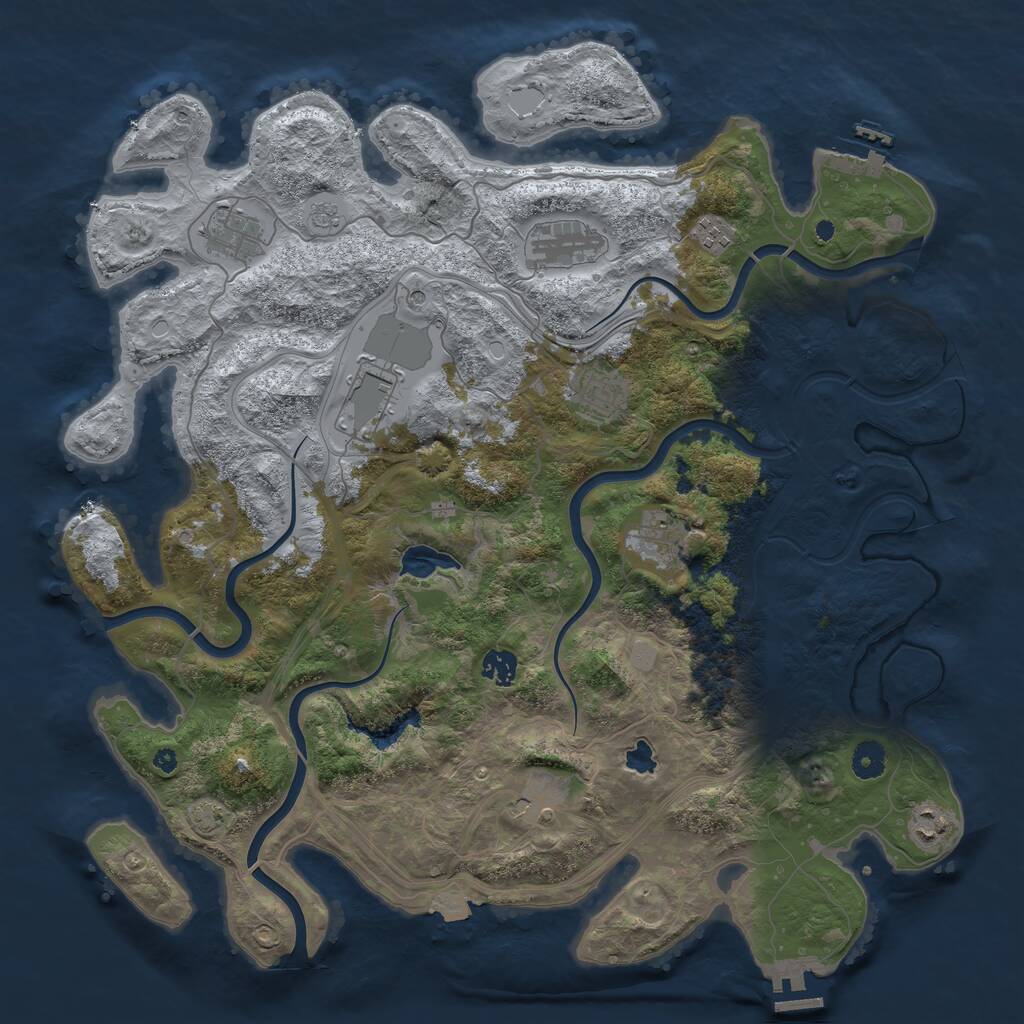 Rust Map: Procedural Map, Size: 4250, Seed: 13816, 15 Monuments