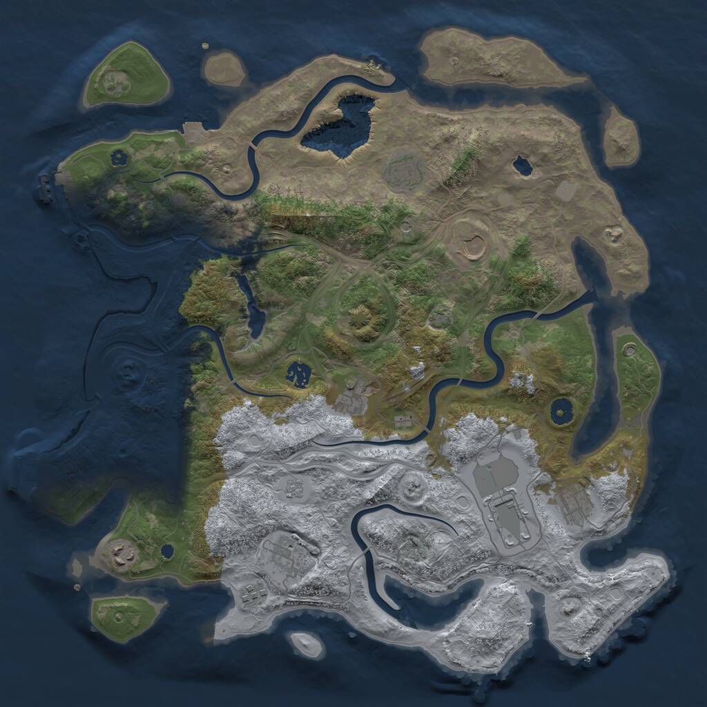 Rust Map: Procedural Map, Size: 4250, Seed: 1387654640, 15 Monuments