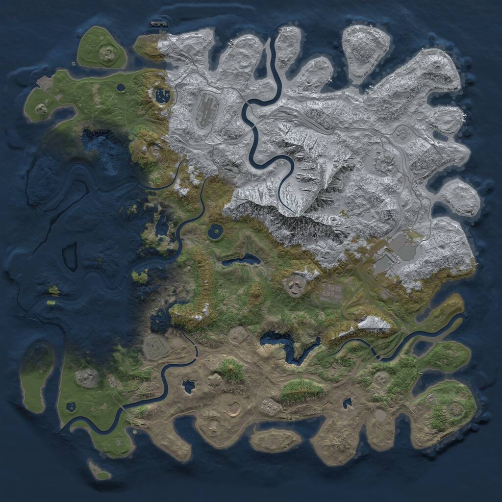 Rust Map: Procedural Map, Size: 5000, Seed: 1711628502, 15 Monuments