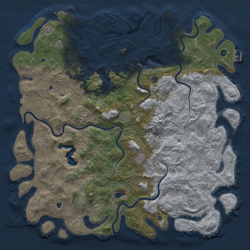 Rust Map: Procedural Map, Size: 6000, Seed: 1567631199, 17 Monuments