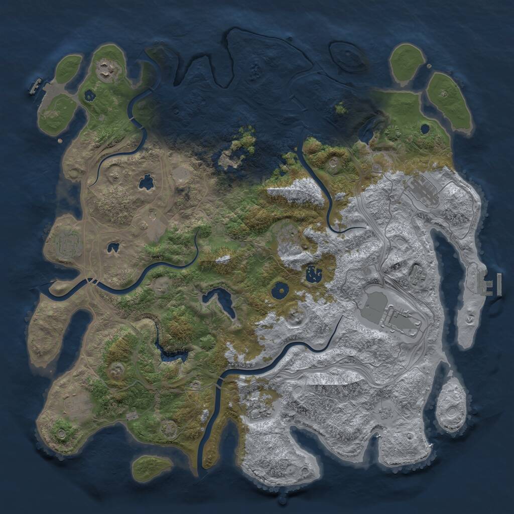 Rust Map: Procedural Map, Size: 4500, Seed: 1524751059, 16 Monuments