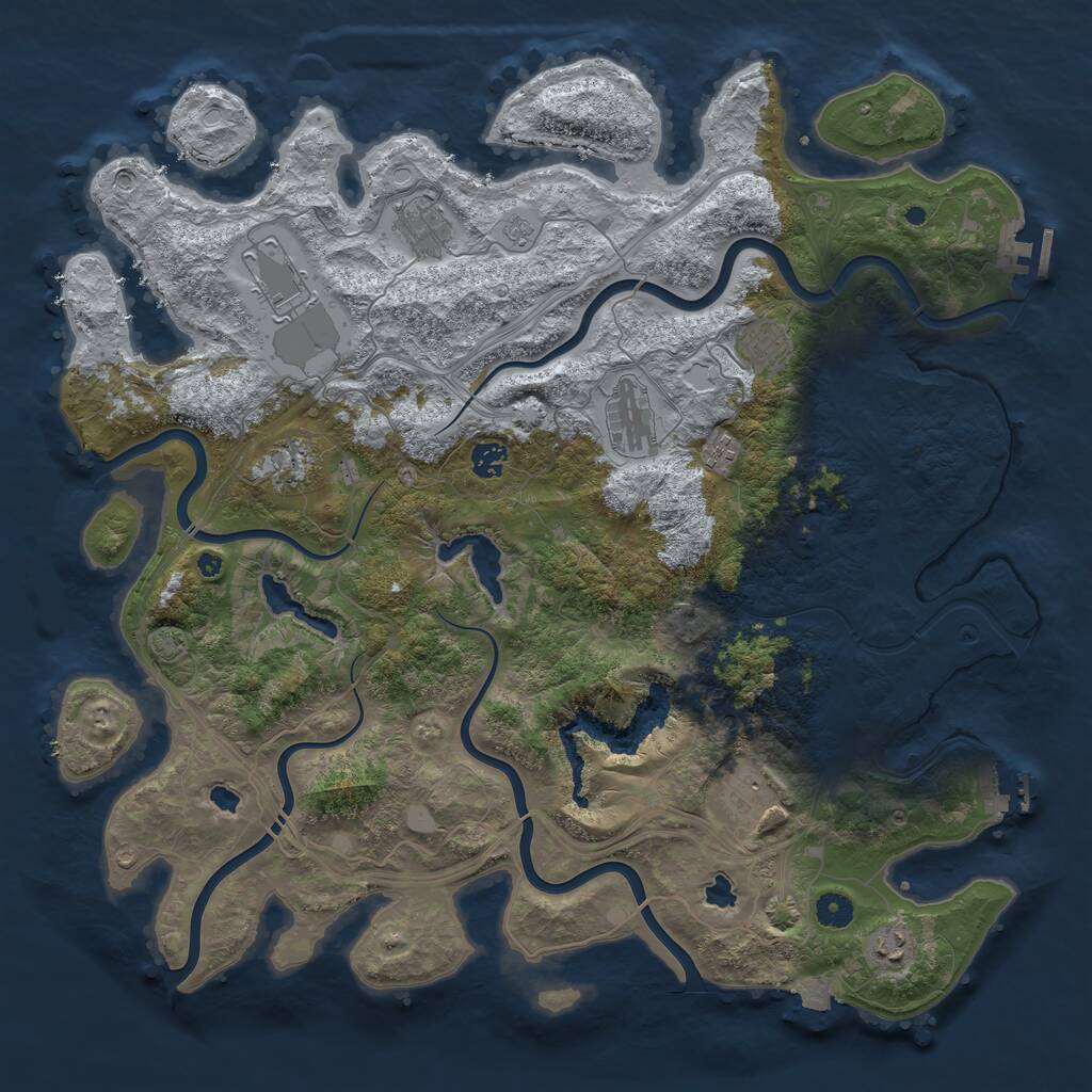Rust Map: Procedural Map, Size: 4500, Seed: 2092636132, 15 Monuments