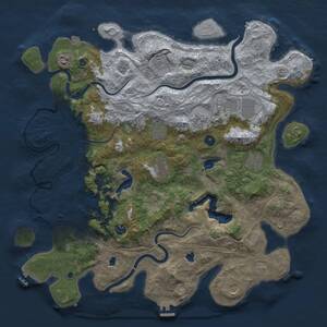Thumbnail Rust Map: Procedural Map, Size: 4500, Seed: 1398687447, 16 Monuments
