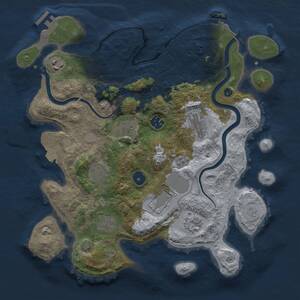 Thumbnail Rust Map: Procedural Map, Size: 3500, Seed: 1654095523, 15 Monuments