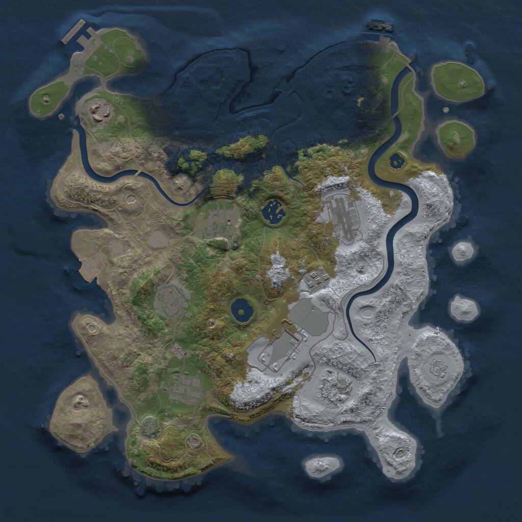 Rust Map: Procedural Map, Size: 3500, Seed: 1654095523, 15 Monuments