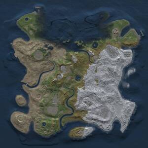 Thumbnail Rust Map: Procedural Map, Size: 3750, Seed: 2107040423, 15 Monuments