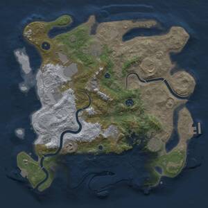 Thumbnail Rust Map: Procedural Map, Size: 3800, Seed: 25774788, 15 Monuments