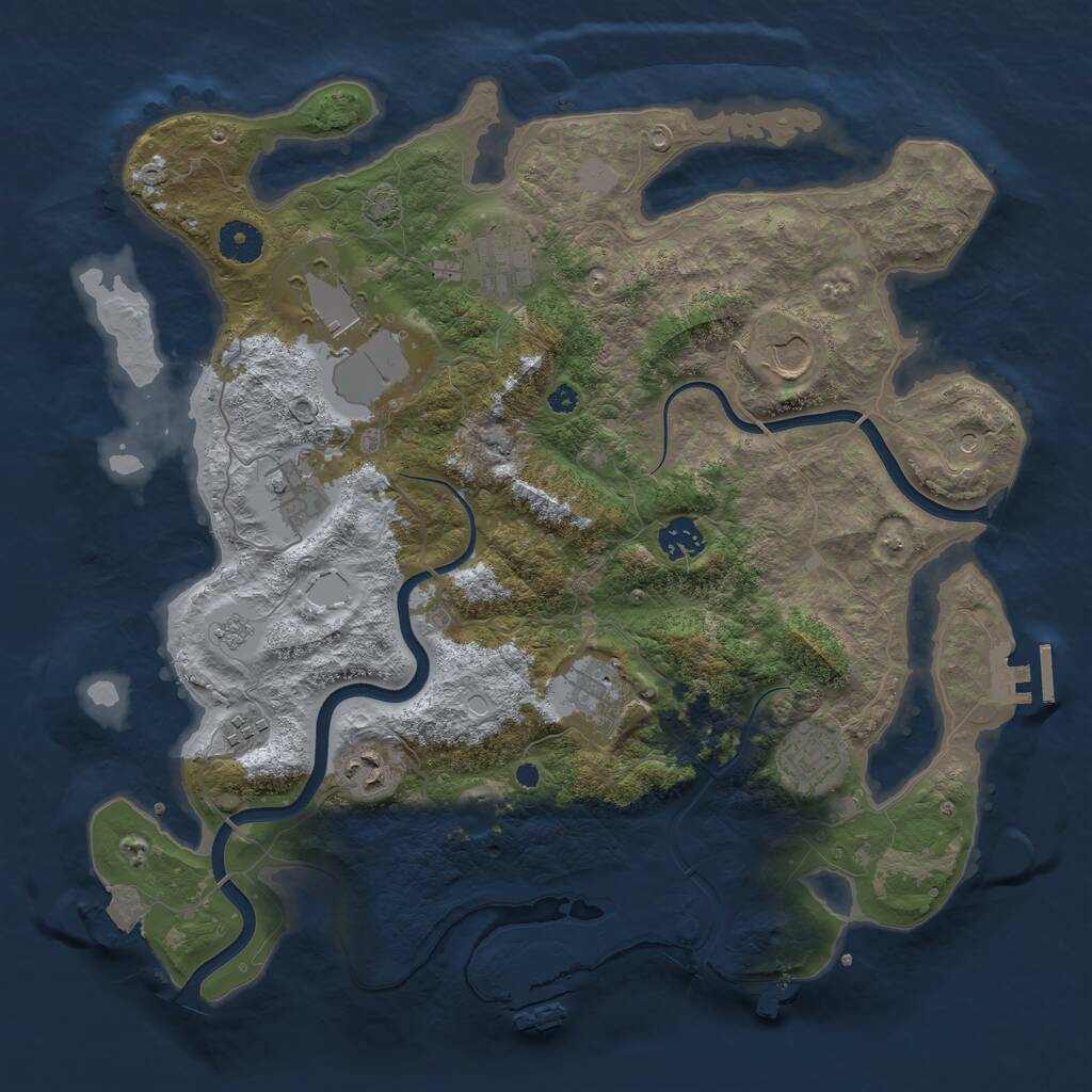 Rust Map: Procedural Map, Size: 3800, Seed: 25774788, 15 Monuments