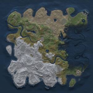 Thumbnail Rust Map: Procedural Map, Size: 4000, Seed: 45680, 14 Monuments