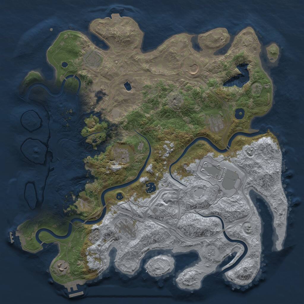 Rust Map: Procedural Map, Size: 4250, Seed: 572323, 16 Monuments