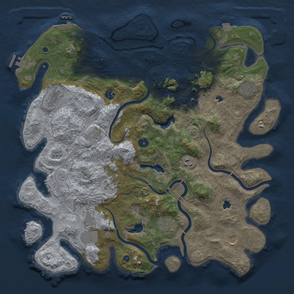 Rust Map: Procedural Map, Size: 4500, Seed: 759167636, 17 Monuments
