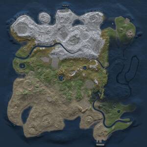 Thumbnail Rust Map: Procedural Map, Size: 3850, Seed: 627734218, 17 Monuments