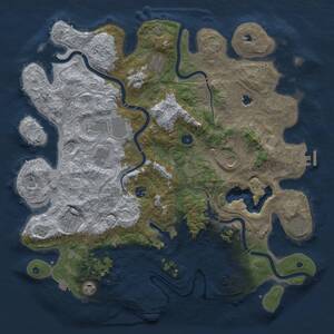 Thumbnail Rust Map: Procedural Map, Size: 4500, Seed: 1042249867, 15 Monuments