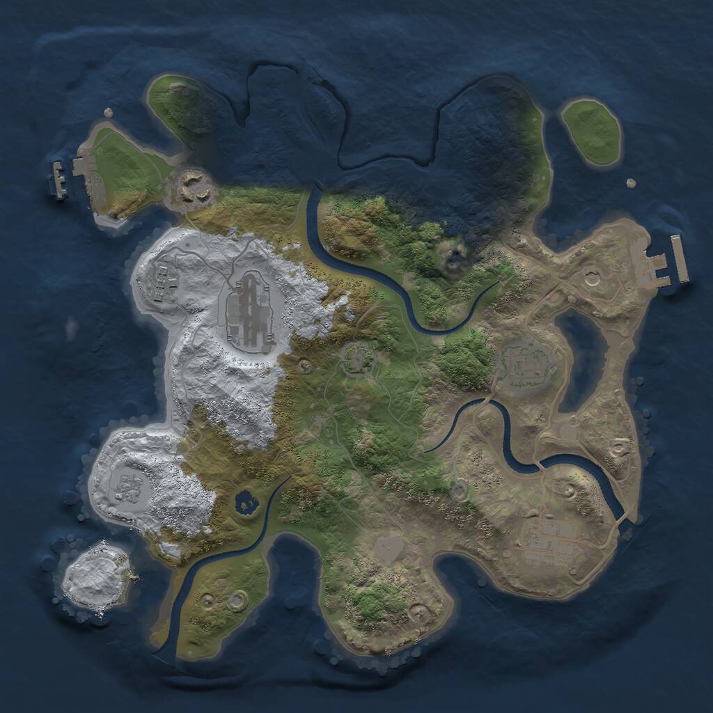 Rust Map: Procedural Map, Size: 3000, Seed: 17762377, 11 Monuments