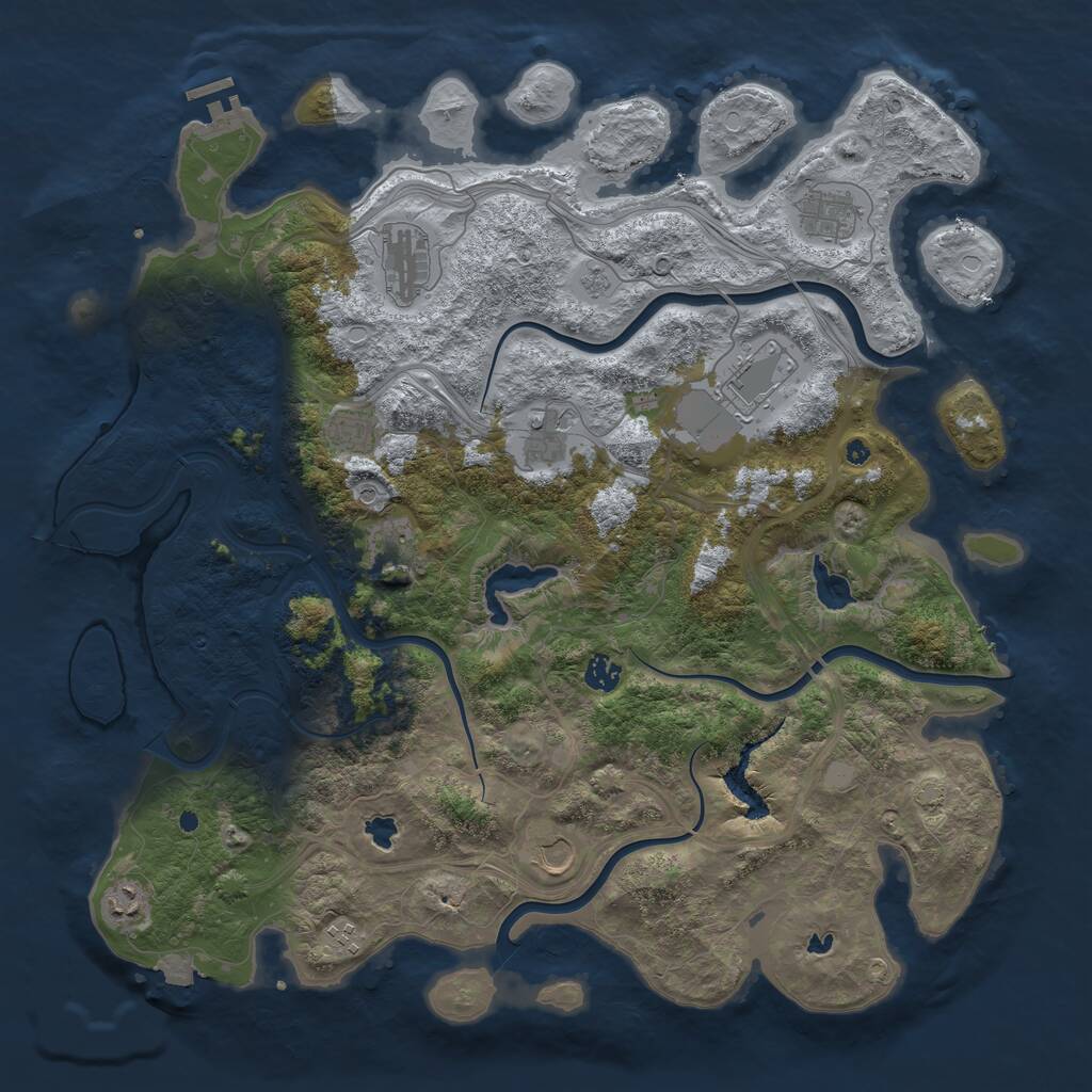 Rust Map: Procedural Map, Size: 4500, Seed: 1802509253, 15 Monuments