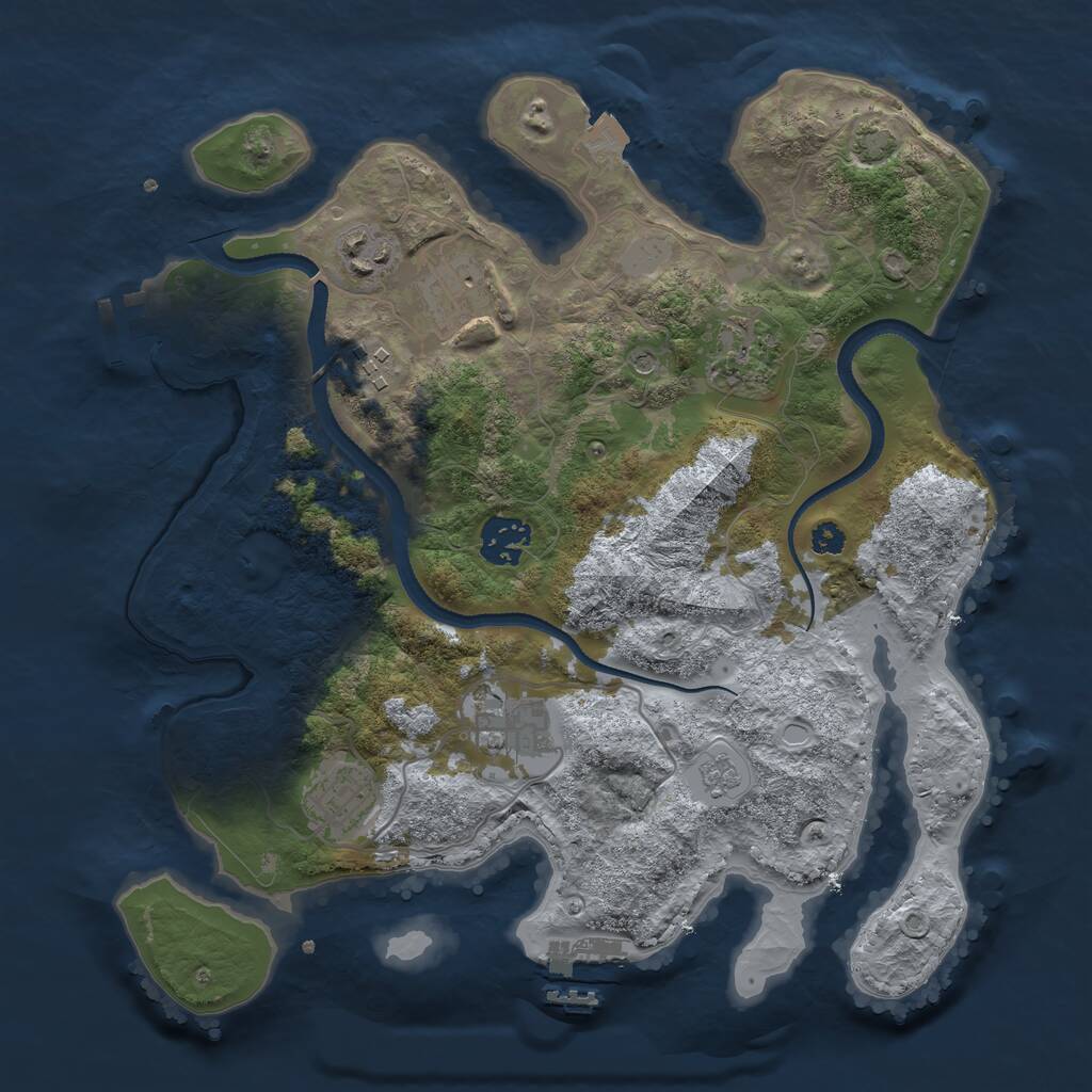 Rust Map: Procedural Map, Size: 3250, Seed: 9, 13 Monuments