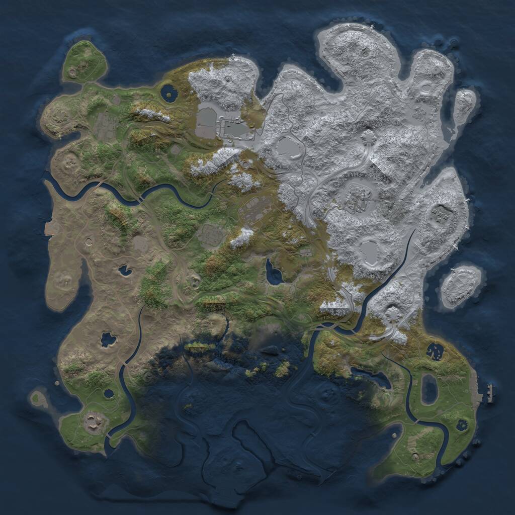 Rust Map: Procedural Map, Size: 4500, Seed: 1707202747, 15 Monuments