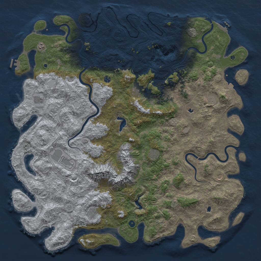 Rust Map: Procedural Map, Size: 6000, Seed: 1951529188, 17 Monuments