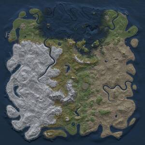 Thumbnail Rust Map: Procedural Map, Size: 6000, Seed: 1951529188, 17 Monuments