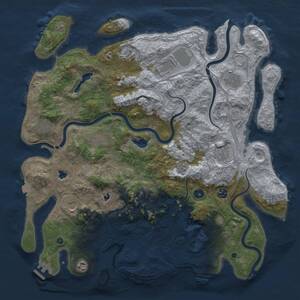 Thumbnail Rust Map: Procedural Map, Size: 4500, Seed: 849026727, 17 Monuments