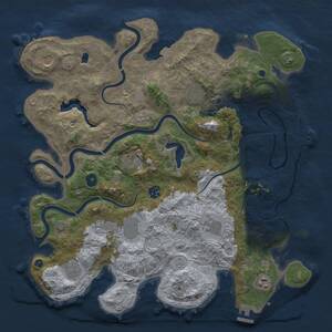 Thumbnail Rust Map: Procedural Map, Size: 4096, Seed: 1000000, 15 Monuments