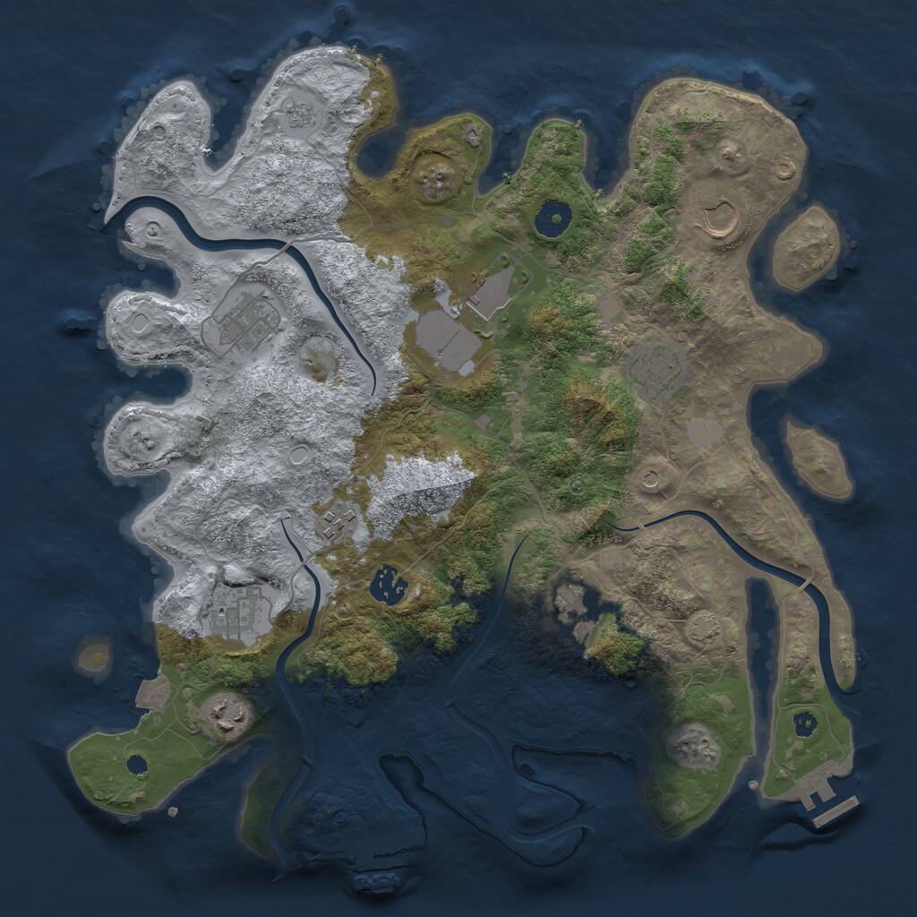 Rust Map: Procedural Map, Size: 3750, Seed: 942939867, 15 Monuments