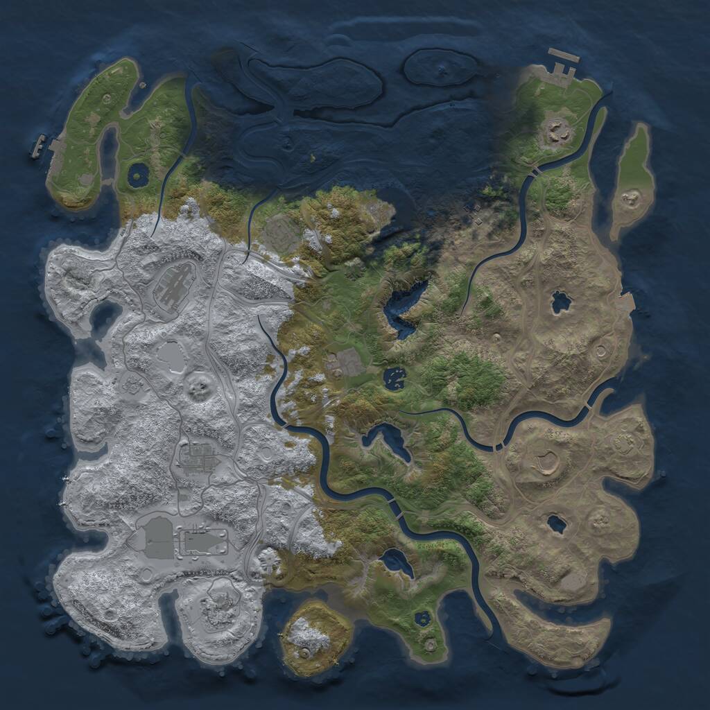 Rust Map: Procedural Map, Size: 4500, Seed: 155377035, 17 Monuments