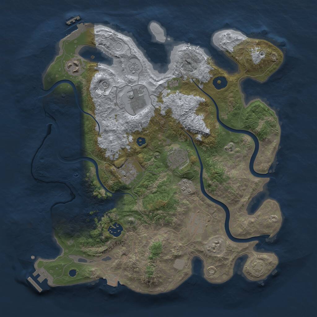 Rust Map: Procedural Map, Size: 3450, Seed: 356061306, 13 Monuments