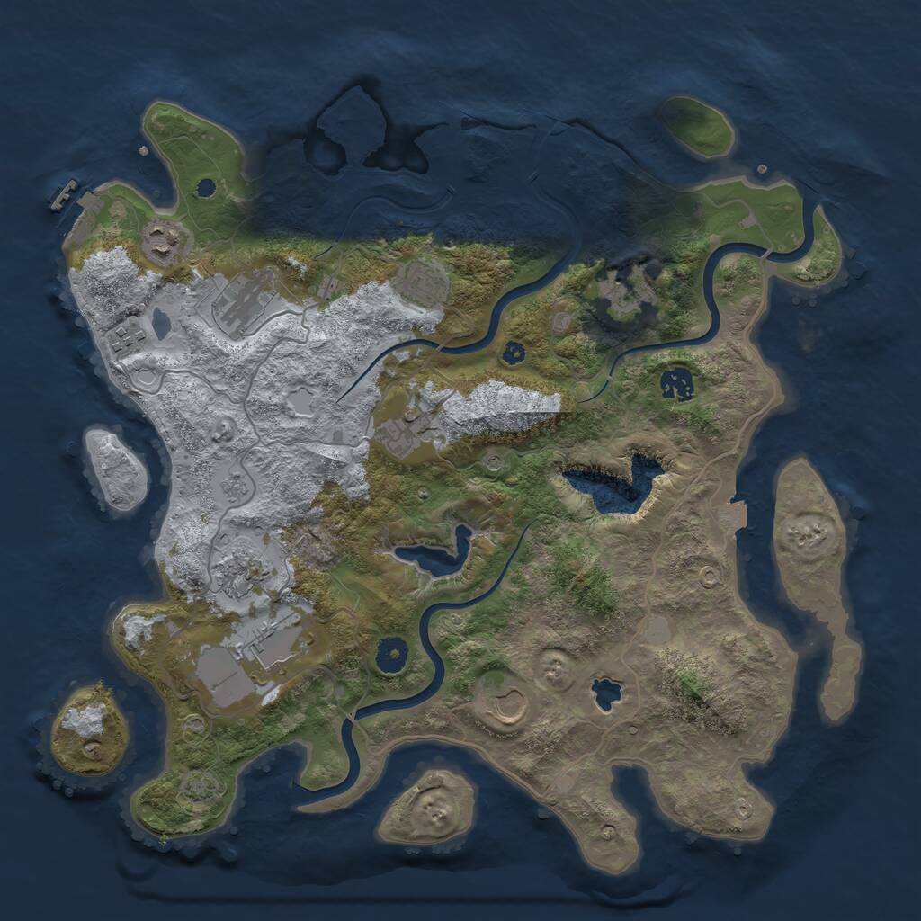 Rust Map: Procedural Map, Size: 4000, Seed: 30393, 15 Monuments