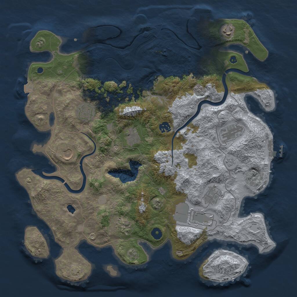 Rust Map: Procedural Map, Size: 4000, Seed: 66742821, 16 Monuments