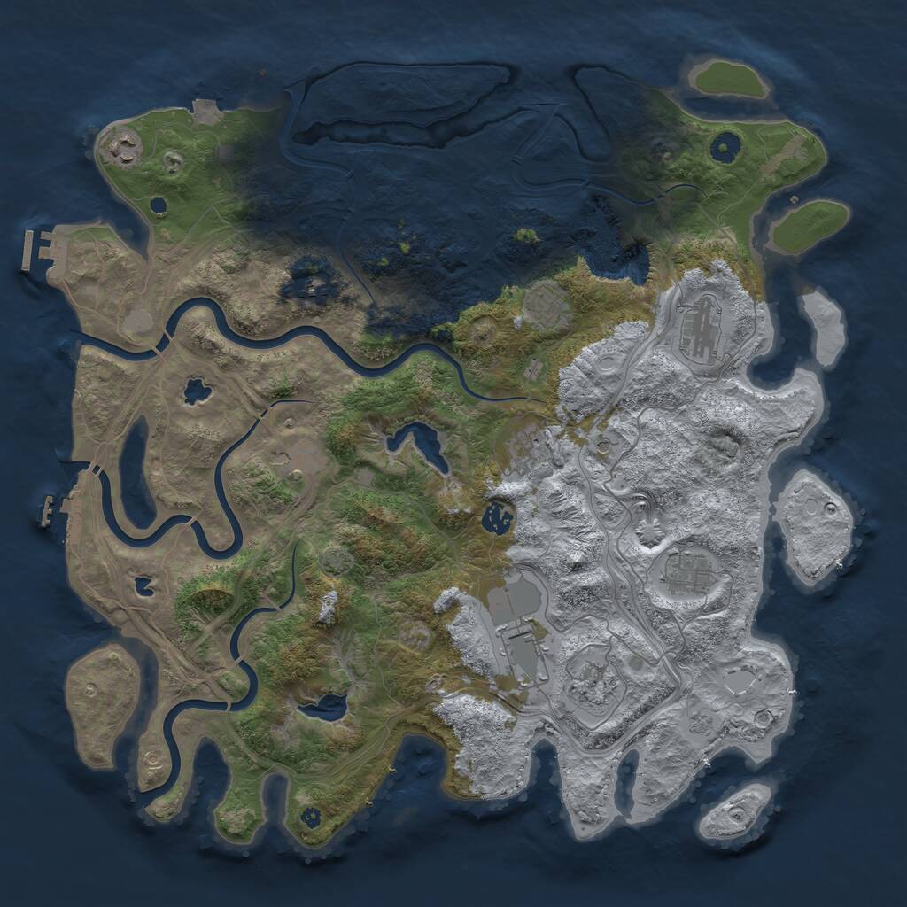 Rust Map: Procedural Map, Size: 4500, Seed: 5674309, 16 Monuments