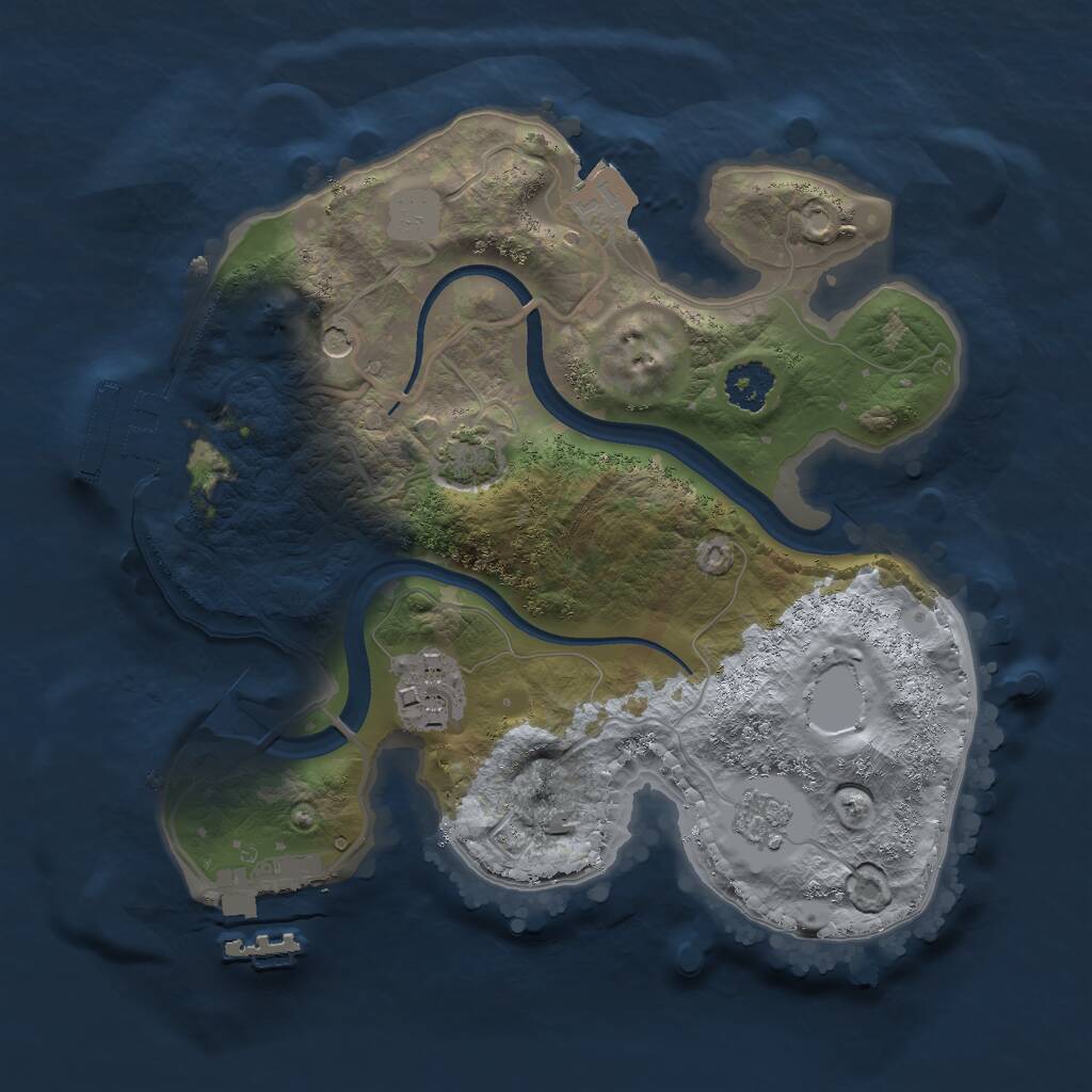 Rust Map: Procedural Map, Size: 2250, Seed: 15486, 7 Monuments