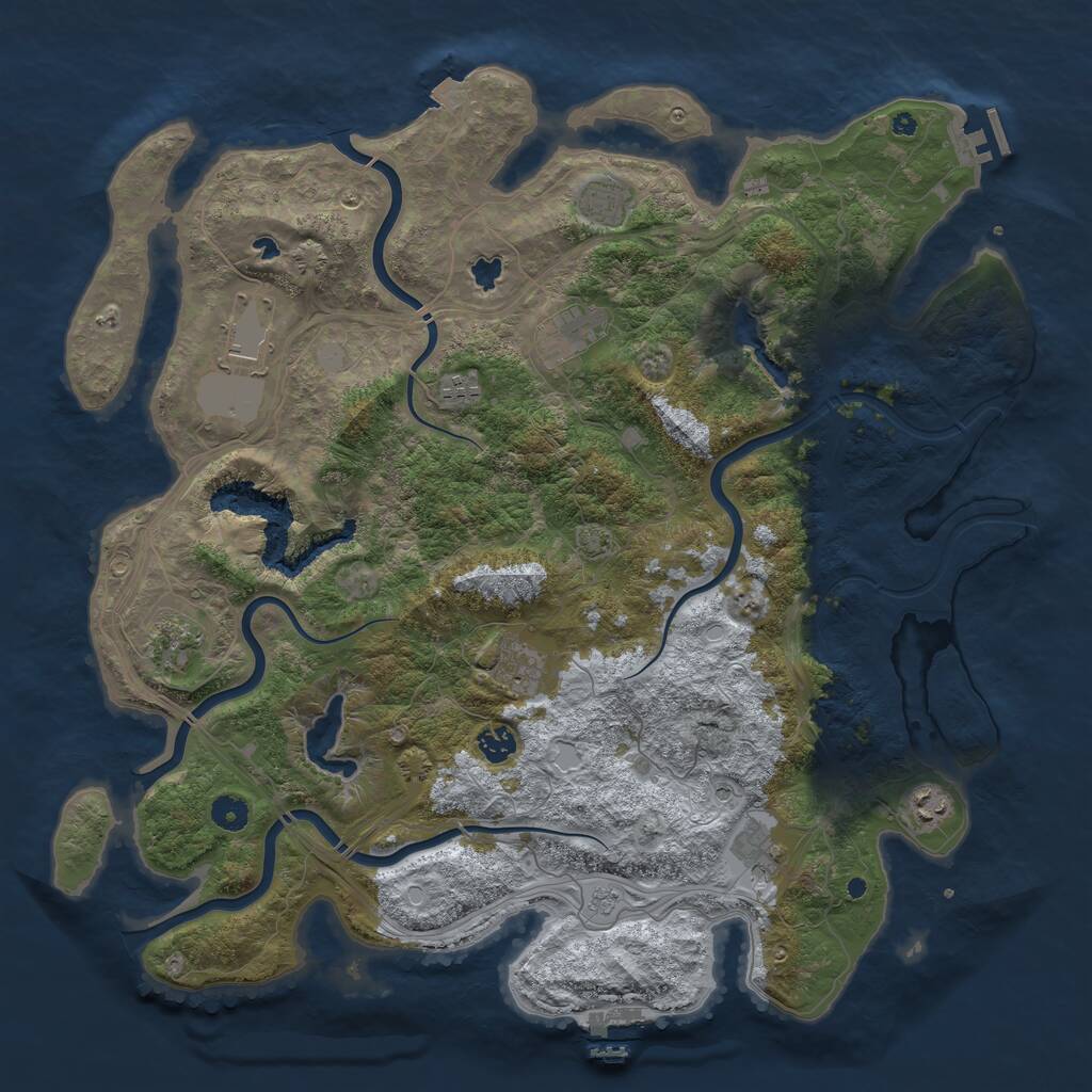 Rust Map: Procedural Map, Size: 4500, Seed: 884581857, 15 Monuments