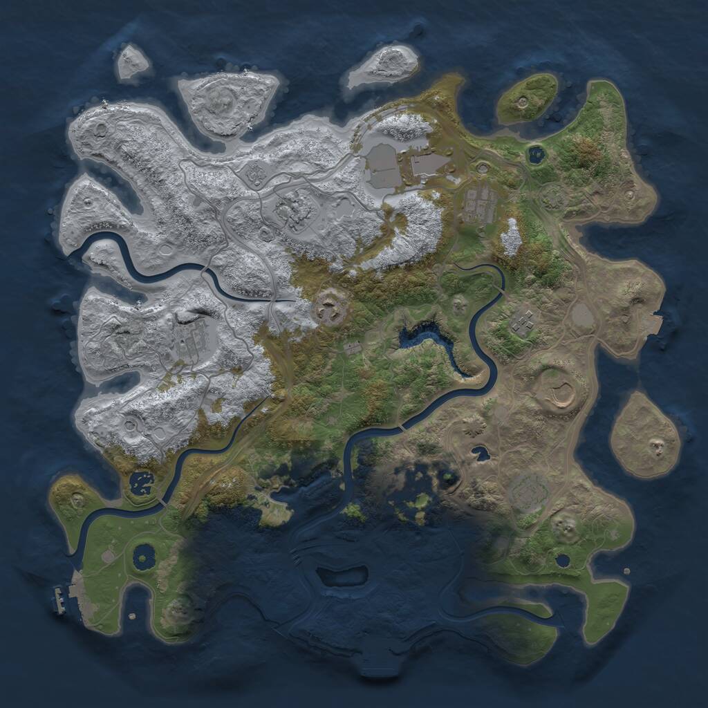 Rust Map: Procedural Map, Size: 4250, Seed: 149626704, 16 Monuments