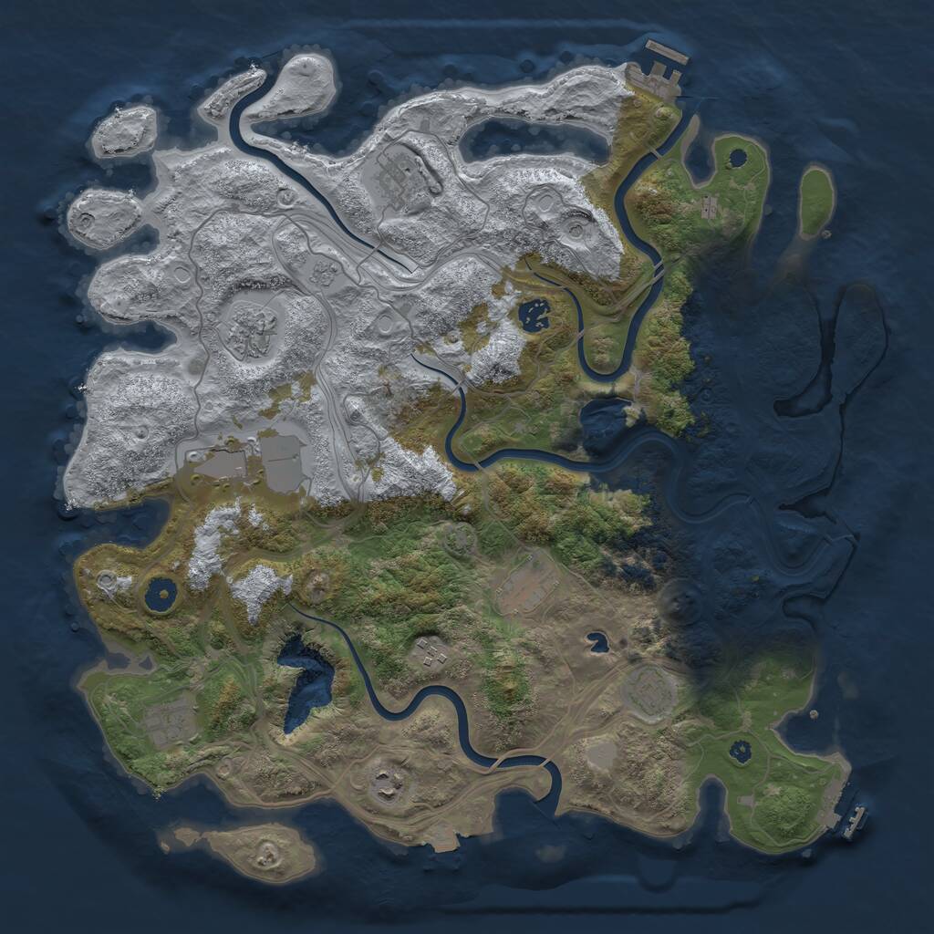 Rust Map: Procedural Map, Size: 4250, Seed: 81538095, 15 Monuments