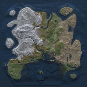 Thumbnail Rust Map: Procedural Map, Size: 3500, Seed: 705630904, 15 Monuments