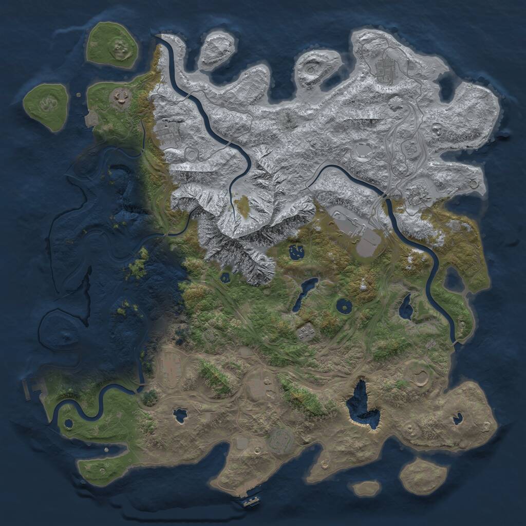 Rust Map: Procedural Map, Size: 5000, Seed: 1785496199, 17 Monuments
