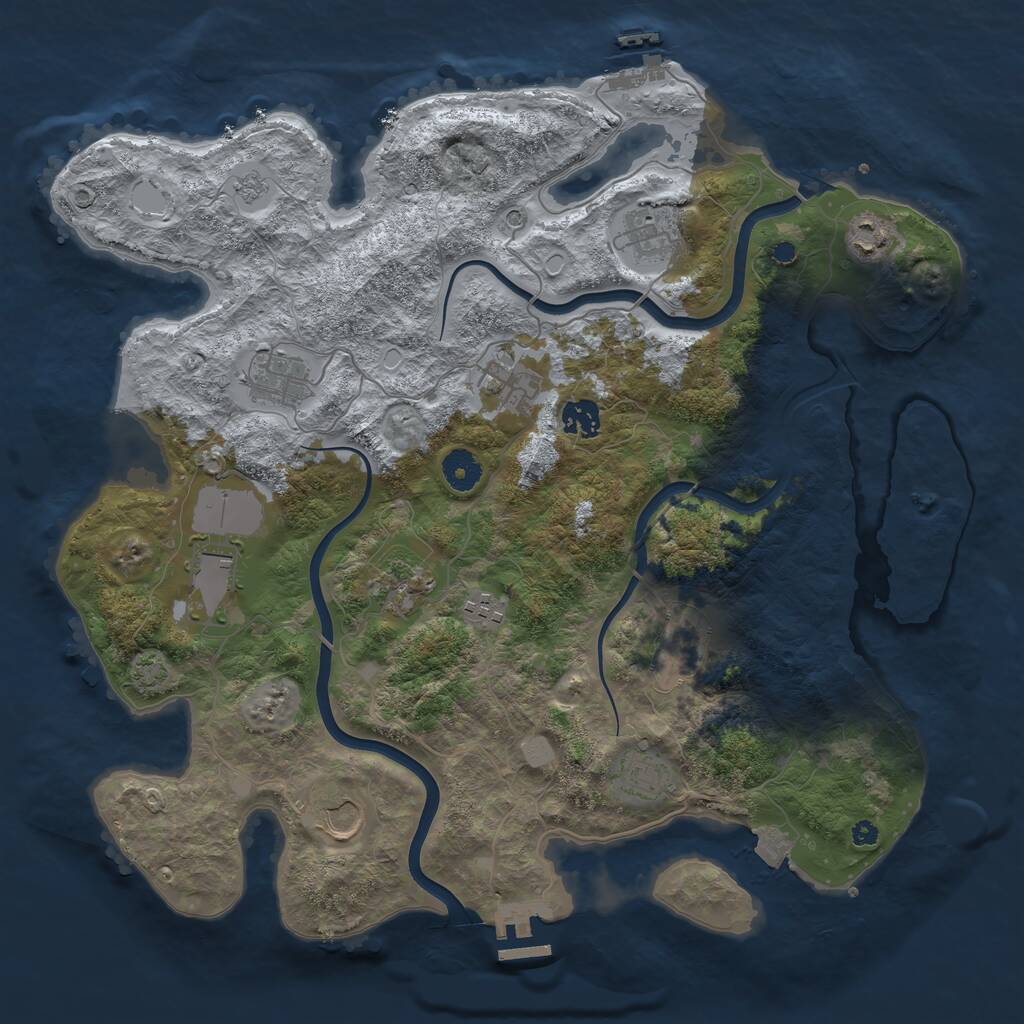 Rust Map: Procedural Map, Size: 3900, Seed: 3324, 17 Monuments