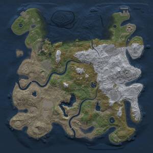 Thumbnail Rust Map: Procedural Map, Size: 4000, Seed: 423129064, 14 Monuments