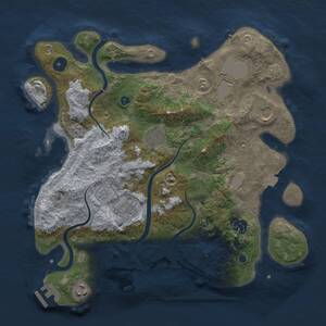 Thumbnail Rust Map: Procedural Map, Size: 3500, Seed: 2118542550, 12 Monuments