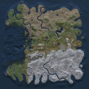 Thumbnail Rust Map: Procedural Map, Size: 5000, Seed: 398179515, 17 Monuments