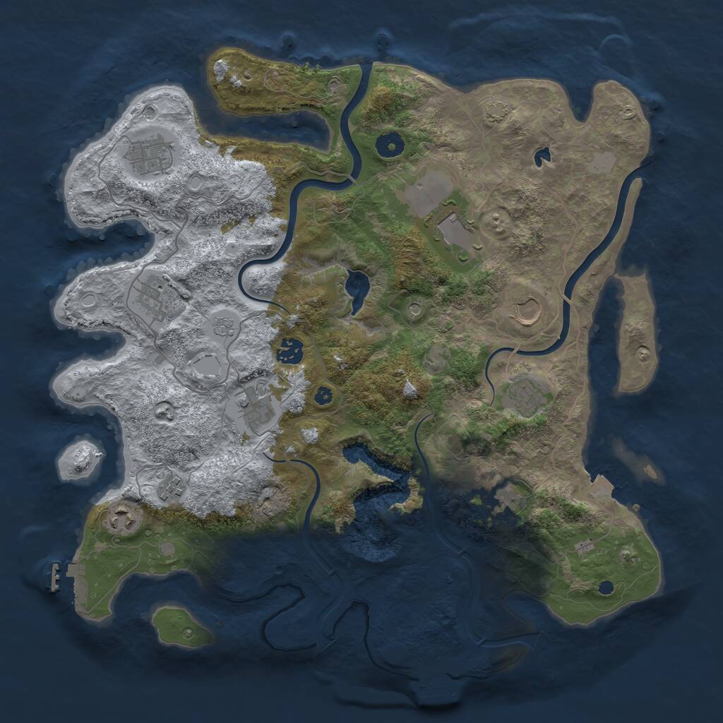 Rust Map: Procedural Map, Size: 4005, Seed: 354842266, 16 Monuments