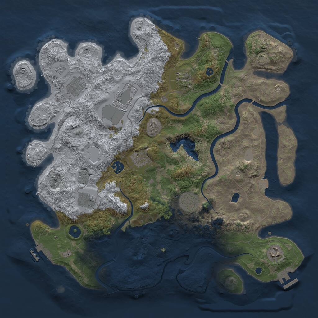 Rust Map: Procedural Map, Size: 4000, Seed: 298347528, 15 Monuments