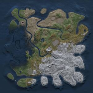 Thumbnail Rust Map: Procedural Map, Size: 3750, Seed: 2000479228, 14 Monuments